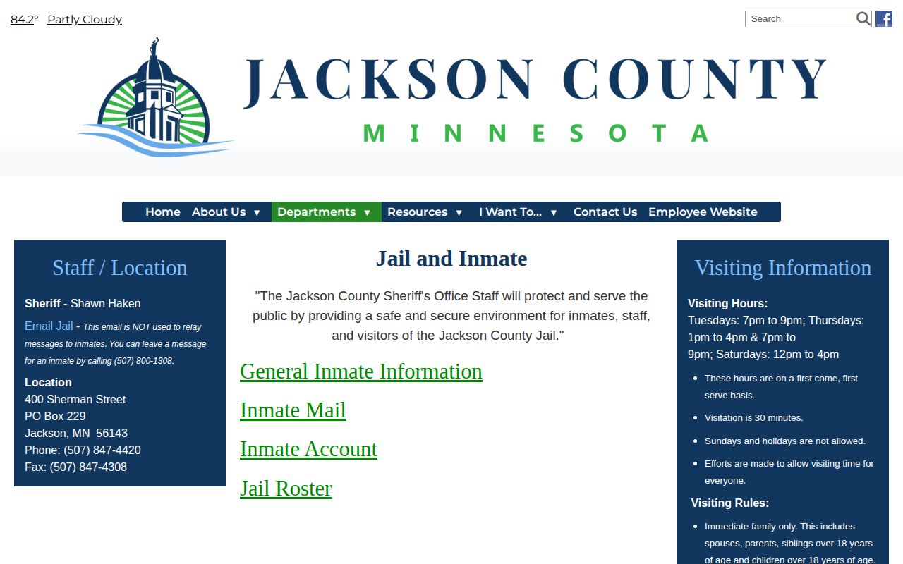 Jackson County jail roster and inmate information official records source
